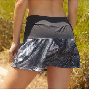 
            
                Load image into Gallery viewer, ZAAZEE Electra Fitness Skirt/Skort Grey Marble
            
        