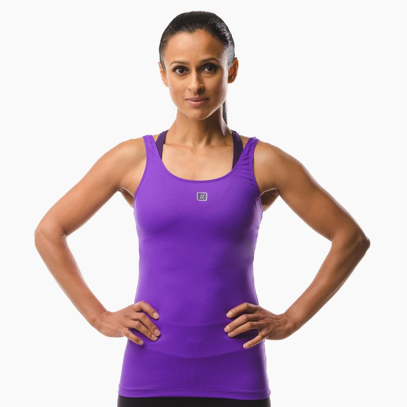 Womens Double Strap Back Vest Gym Tank Top Stretch Wicking Running