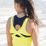 ZAAZEE Erin Cross-back Gym Vest Yellow
